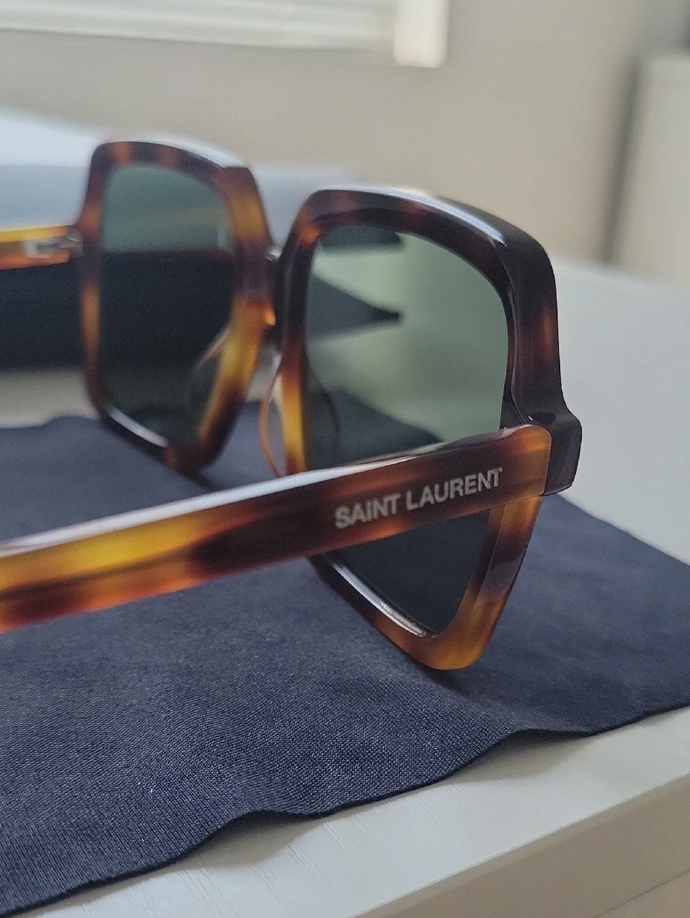 Saint Laurent Tortoiseshell Square Sunglasses - Picture 7 of 12